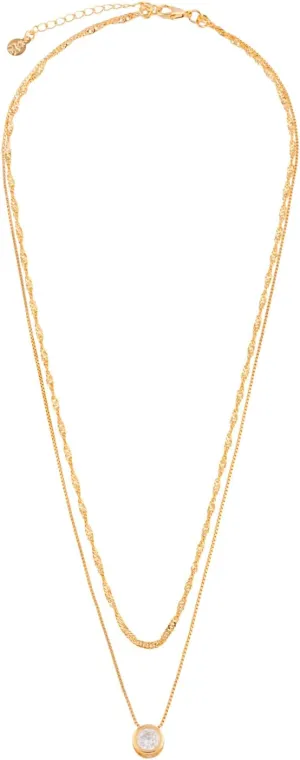 | Dainty Gold Pendant Necklace for Women | 18K Gold Plated Chain Jewelry | Cubic Zirconia Charm | Hypoallergenic Lightweight Accessory | Adjustable Elegant Gift | Multiple Variations