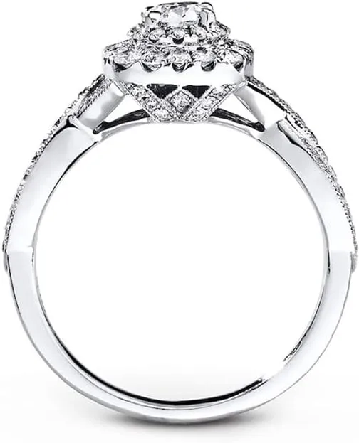 1 Carat (ctw) Bridal Set Moissanite engagement rings for women Platinum Plated Silver Princess moissanite rings