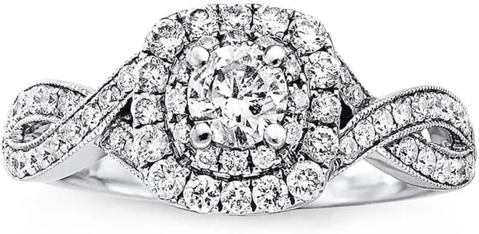 1 Carat (ctw) Bridal Set Moissanite engagement rings for women Platinum Plated Silver Princess moissanite rings
