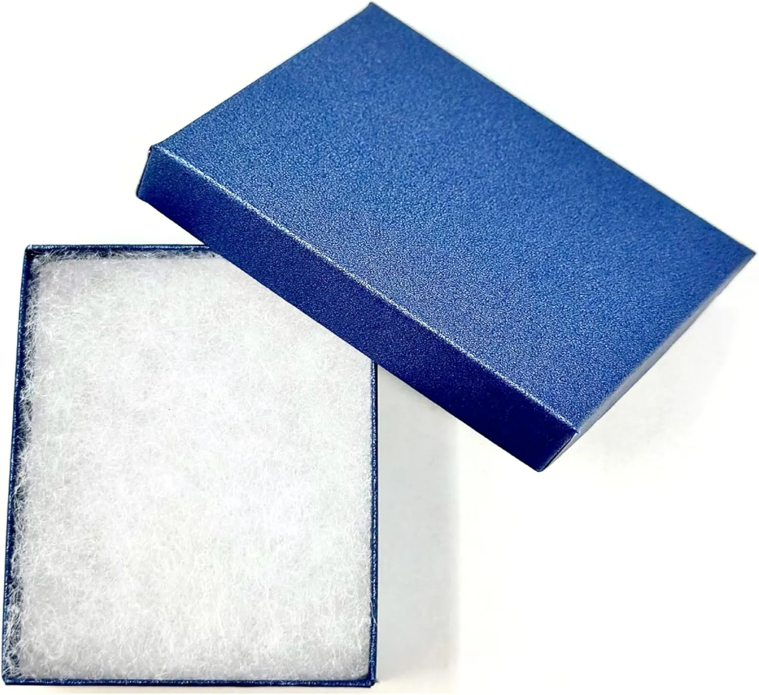 10 Pack Cotton Filled Pearl Blue Color Paper Cardboard Jewelry Necklace Bracelet Bangle Watches Presentation, Retail Display, Packaging Boxes. Size- 5.25" X 3.75" X 1" by R J Displays