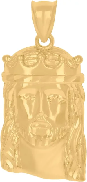 10k Yellow Gold Mens Jesus Religious Charm Pendant