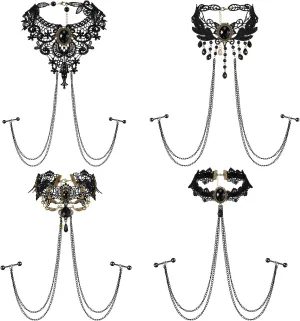12 Pcs 14G Nipple Rings & Jewelry Set - Adjustable Body Piercing Nipple Chains & Barbell