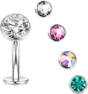 14G Titanium Belly Button Rings Curved Barbell Navel Rings Internally Threaded Design Painless Piercing Jewelry Set With Different Exquisite Colored Zirconia For Women