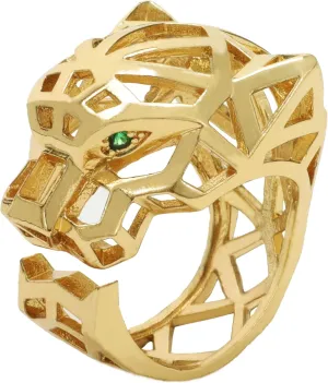 14K Gold Open 3D Mesh Leopard Head Ring & Stylish Personalised Ladies Jewellery Holiday Gifts