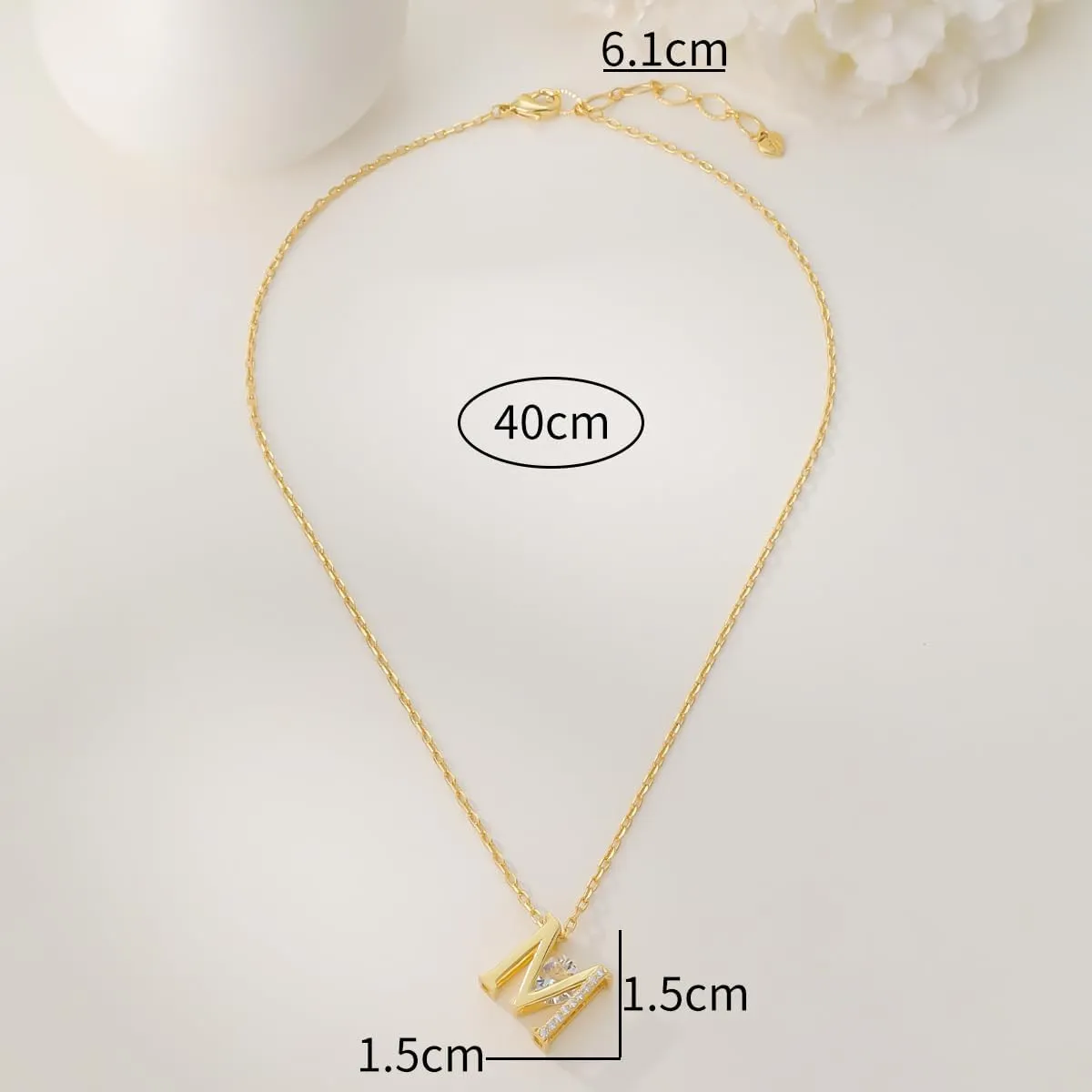 14K Gold Plated Initial Necklace for Women | Cubic Zirconia Letter Dainty Necklaces for Women | Alphabet Pendant Jewelry