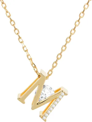 14K Gold Plated Initial Necklace for Women | Cubic Zirconia Letter Dainty Necklaces for Women | Alphabet Pendant Jewelry