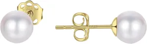 14K GOLD PLATED PEARL STUD PEARL EARRINGS