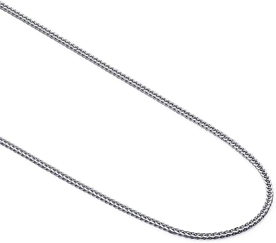 14k Real Yellow/White Gold Solid 0.9mm Diamond Cut Braided Square Wheat Chain Necklace with Lobster Claw Clasp, Jewelry Gift for Women Men
