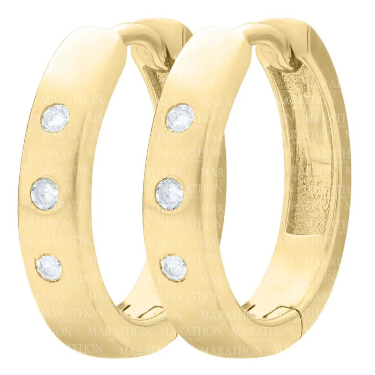 14K Y Gold .03tcw Diamond Huggie Earrings