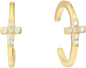 14K Yellow Gold Diamond Accent Ear Cuff - Versatile Wear - by Dazyle