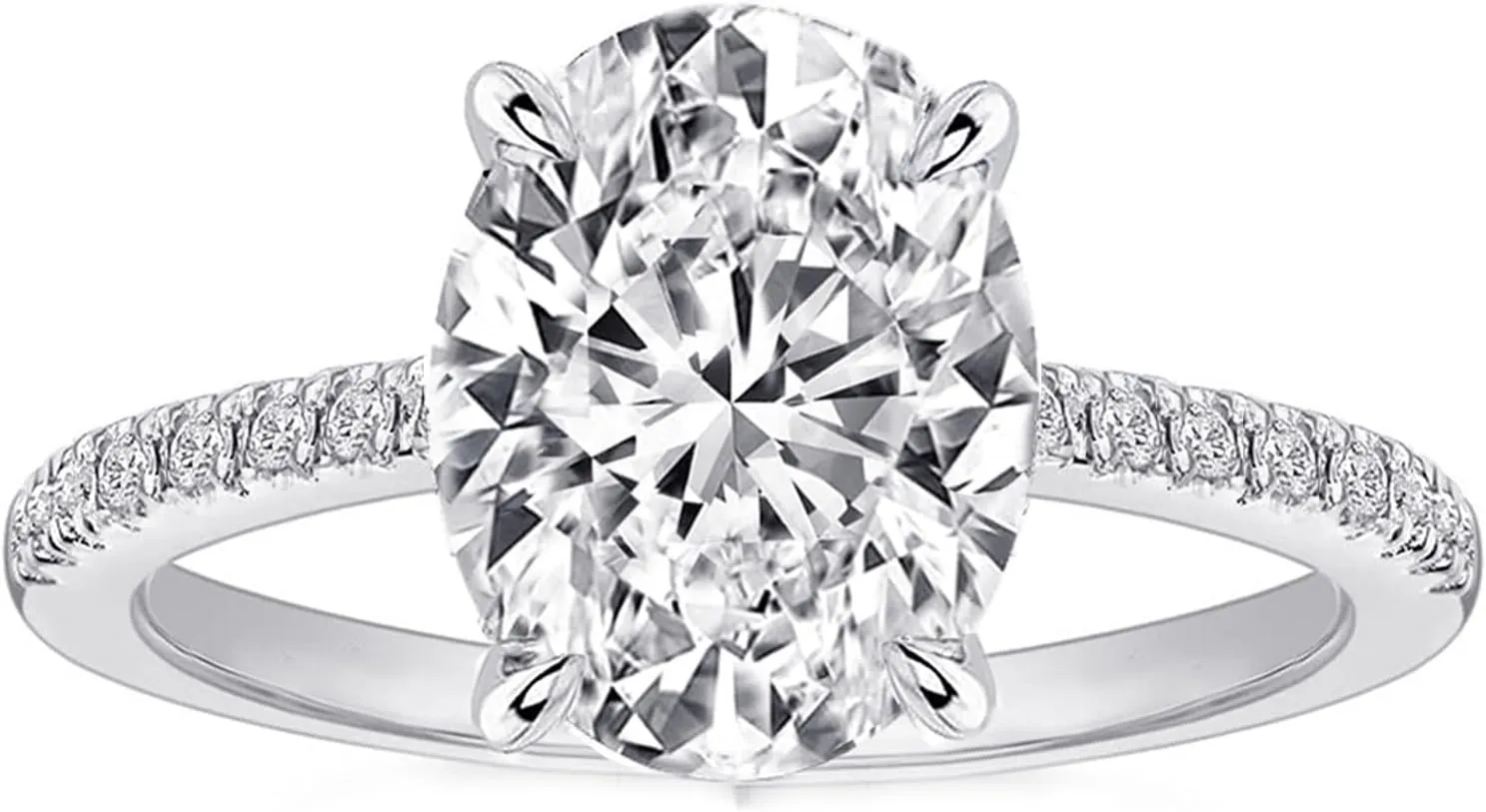 1.5/5.5CT Elongated Oval Cut Engagement Rings for Women,Simulated Diamond Ring,925 Sterling Silver 18K White/Yellow Gold Plated Promise Ring
