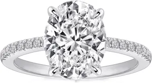 1.5/5.5CT Elongated Oval Cut Engagement Rings for Women,Simulated Diamond Ring,925 Sterling Silver 18K White/Yellow Gold Plated Promise Ring