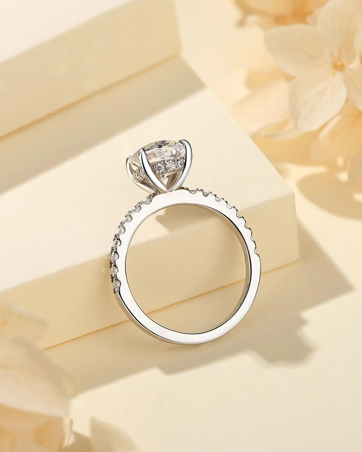 1.5/5.5CT Elongated Oval Cut Engagement Rings for Women,Simulated Diamond Ring,925 Sterling Silver 18K White/Yellow Gold Plated Promise Ring