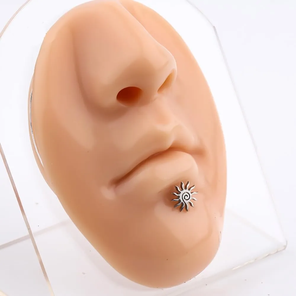 16G Sun Lip Rings Cartilage Earrings for Women Men Surgical Steel Minimalist Labret Monroe Lip Rings Tragus Helix Studs Earrings Body Piercing Jewelry