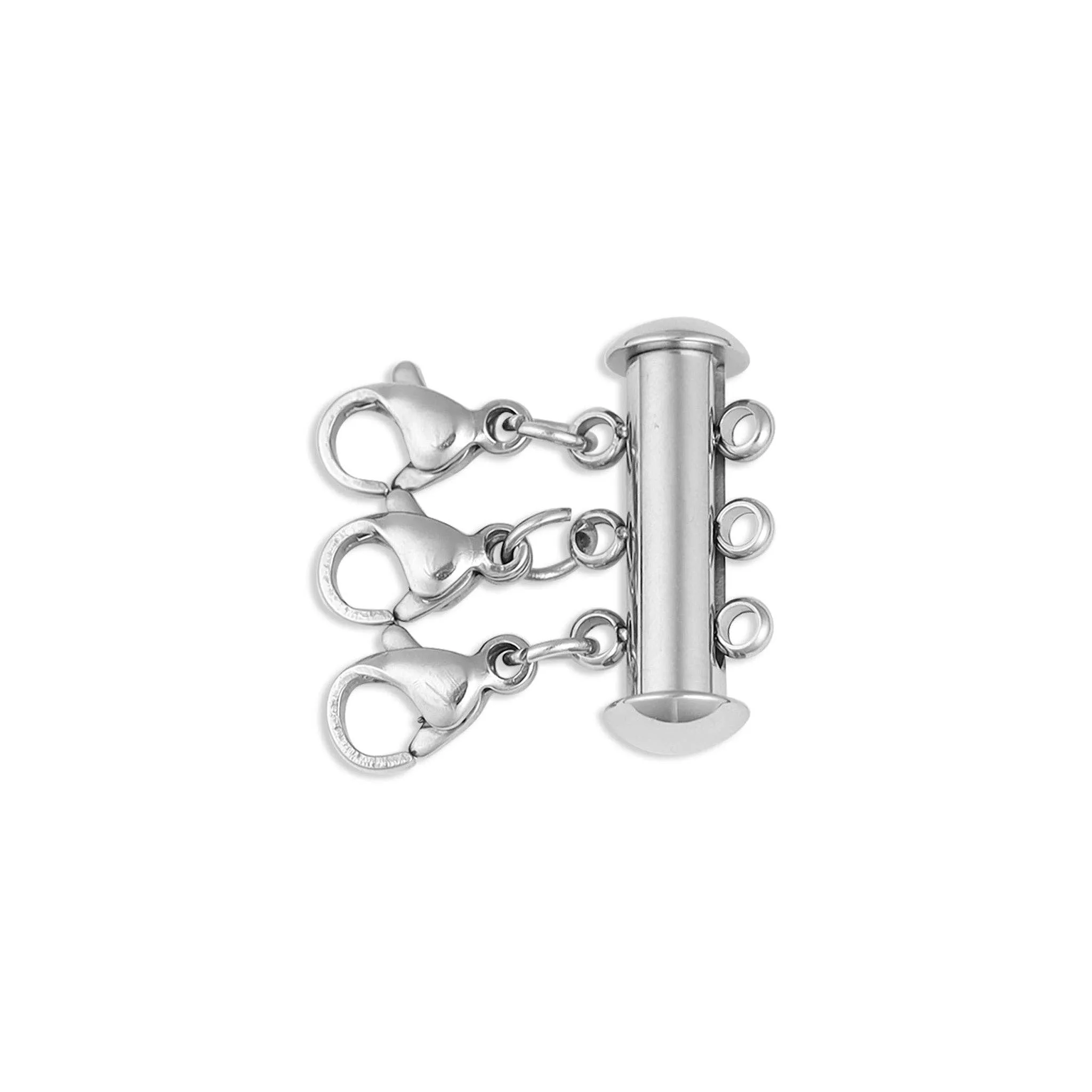 18K Gold PVD Stainless Steel 3 Row Layering Necklace Magnetic Clasp