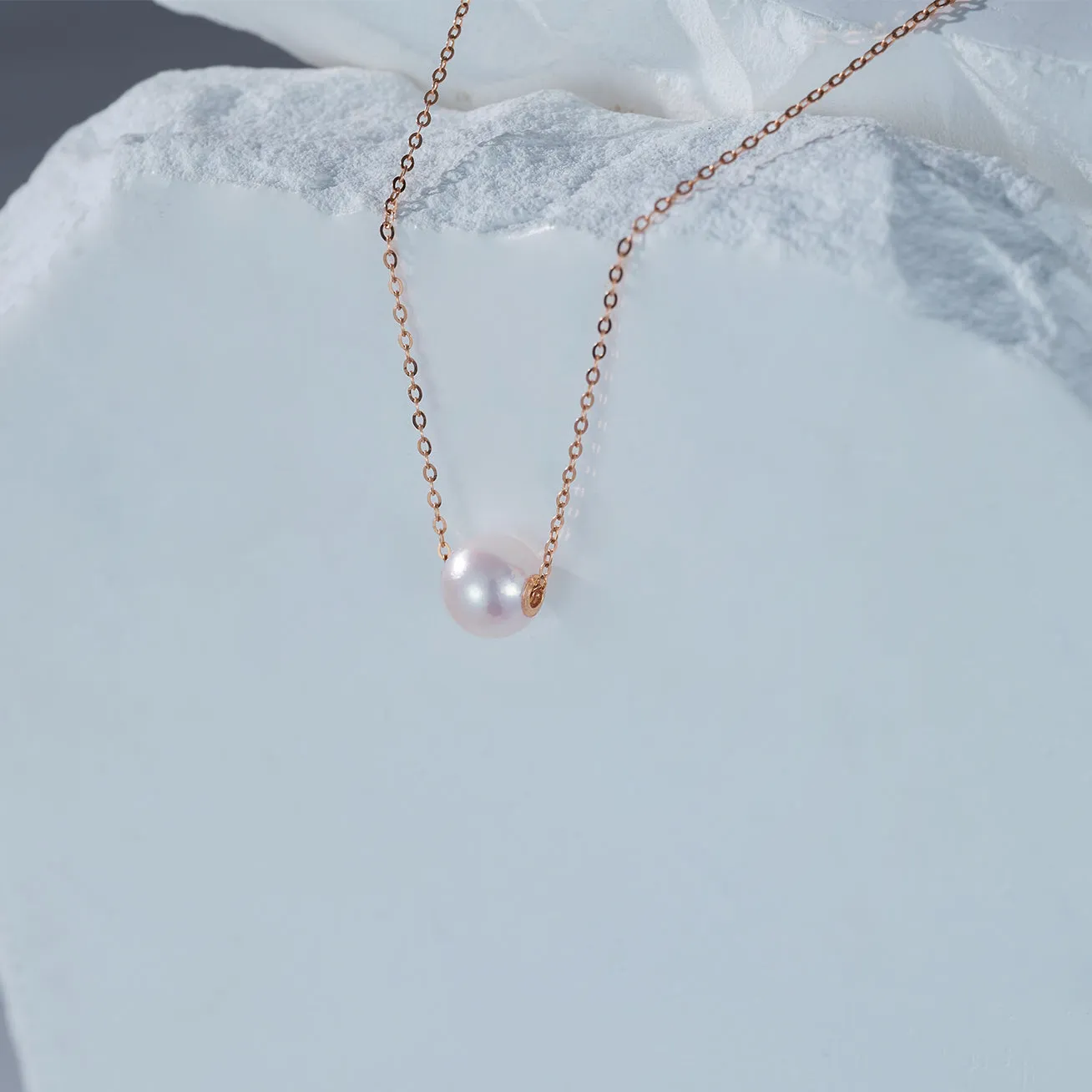 18K Solid Gold Interchangeable Freshwater Pearl Necklace KN00085 | Possibilities