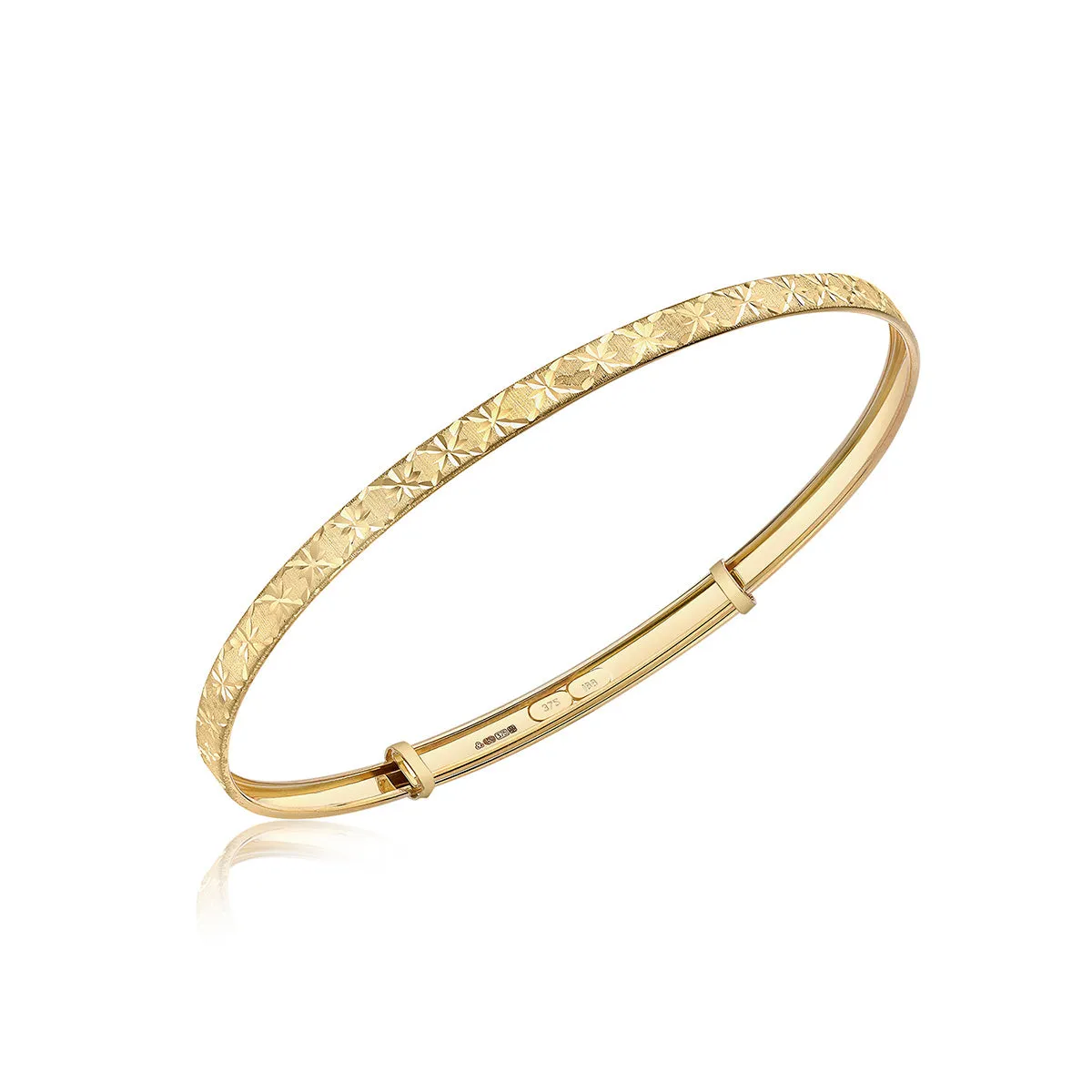 18K Yellow Gold DC Star Flexible Expandable Bangle