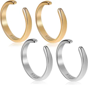 2 Sets of Simple Ear Cuffs Non-piercing Wrap Earrings for Women for Occasions