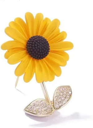 2025 Holiday Gifts for Women, Sunflower Enamel Brooch Pin and Exquisite wallet(with Felt Gift Bag), Birthday Christmas Mother's Day Gift for Mom Grandma