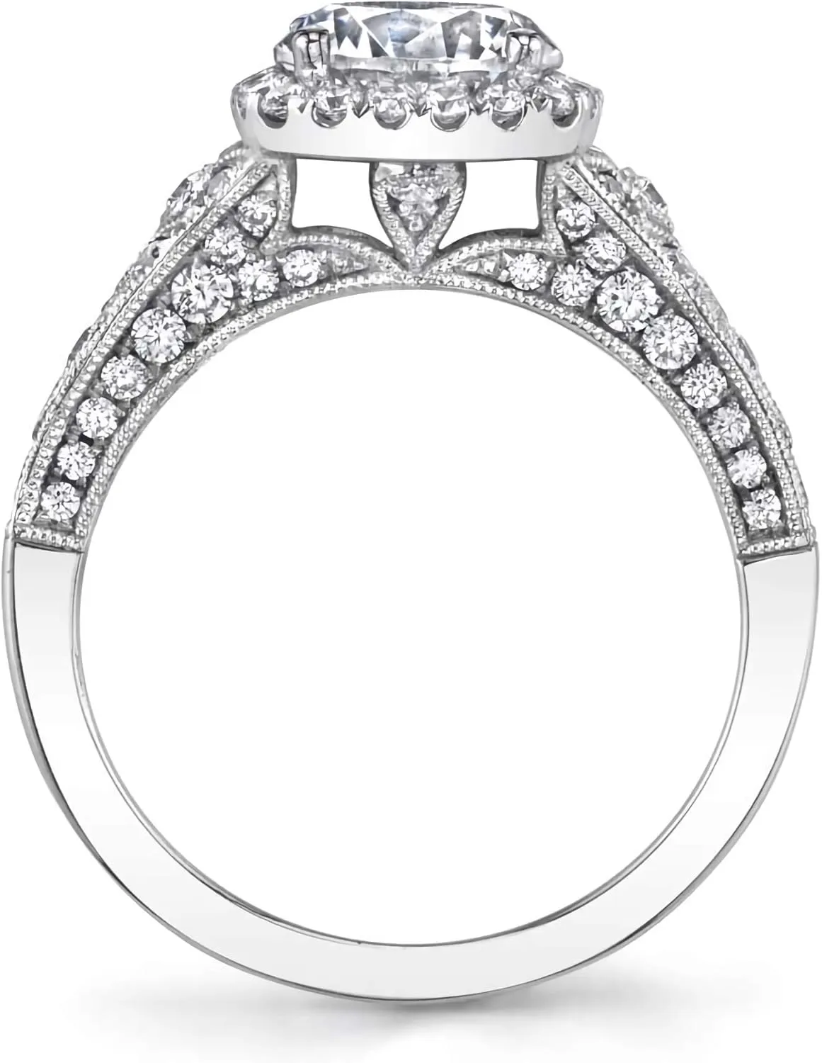 2.63 Carat Bridal Set Moissanite engagement rings for women Platinum Plated Silver Princess moissanite rings