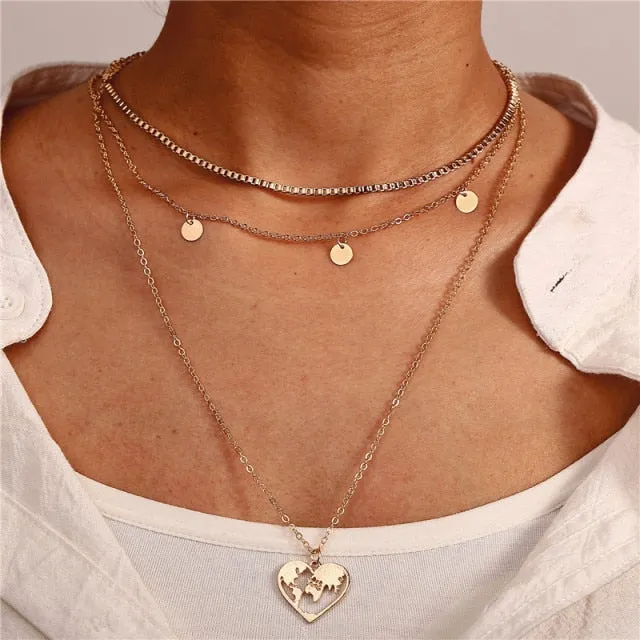 29 stylish Gold necklace on neck Gold chain Women's jewelry layered accesories