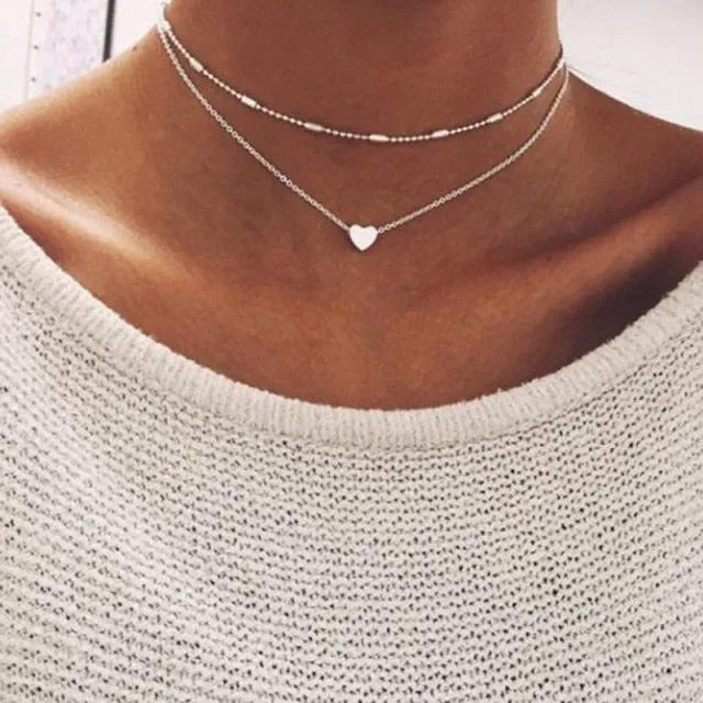 29 stylish Gold necklace on neck Gold chain Women's jewelry layered accesories