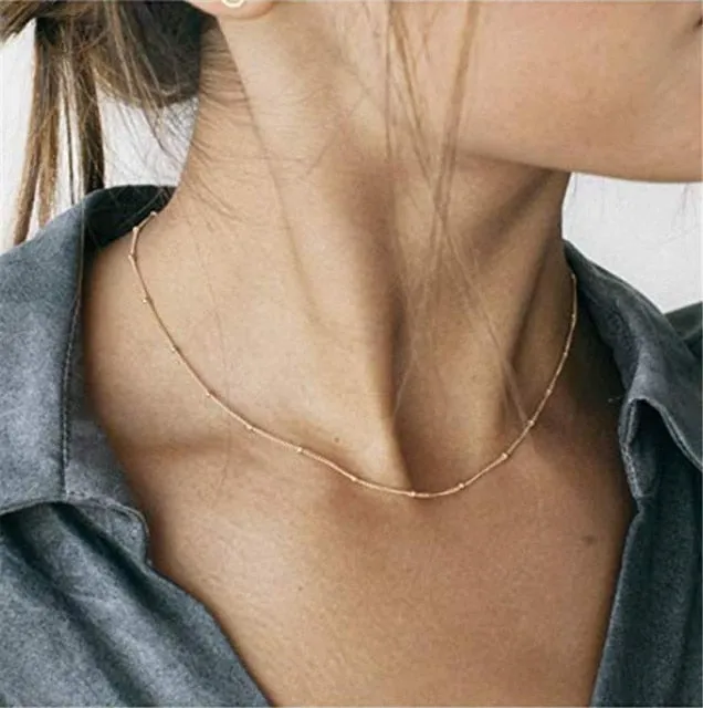 29 stylish Gold necklace on neck Gold chain Women's jewelry layered accesories