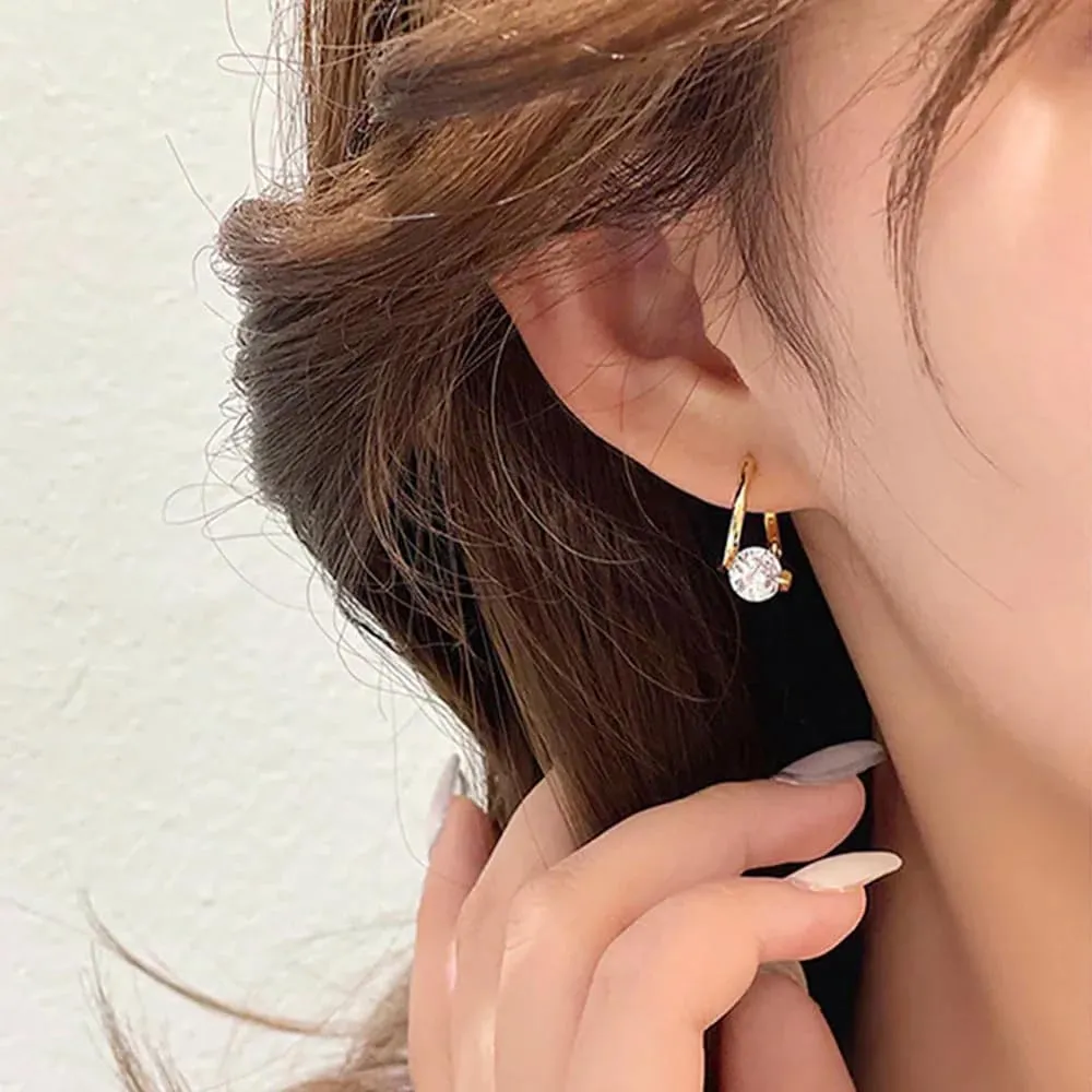 2pairs Muwix Earrings, Germanium Earrings for Women, Sparkling Hoop Acupressure Cuff Earrings, Valentine's Day Christmas Gifts