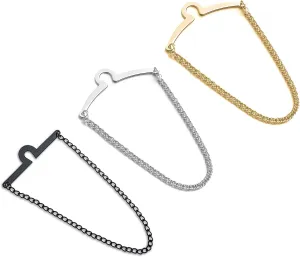 3 Packs Tie Chain for Men Fashion Necktie Clips and Chains Mens Accessories with Ring Clasps for Suits Neckties Vests and Trousers Elegant Tie Pins and Tacks for Business and Wedding Wear