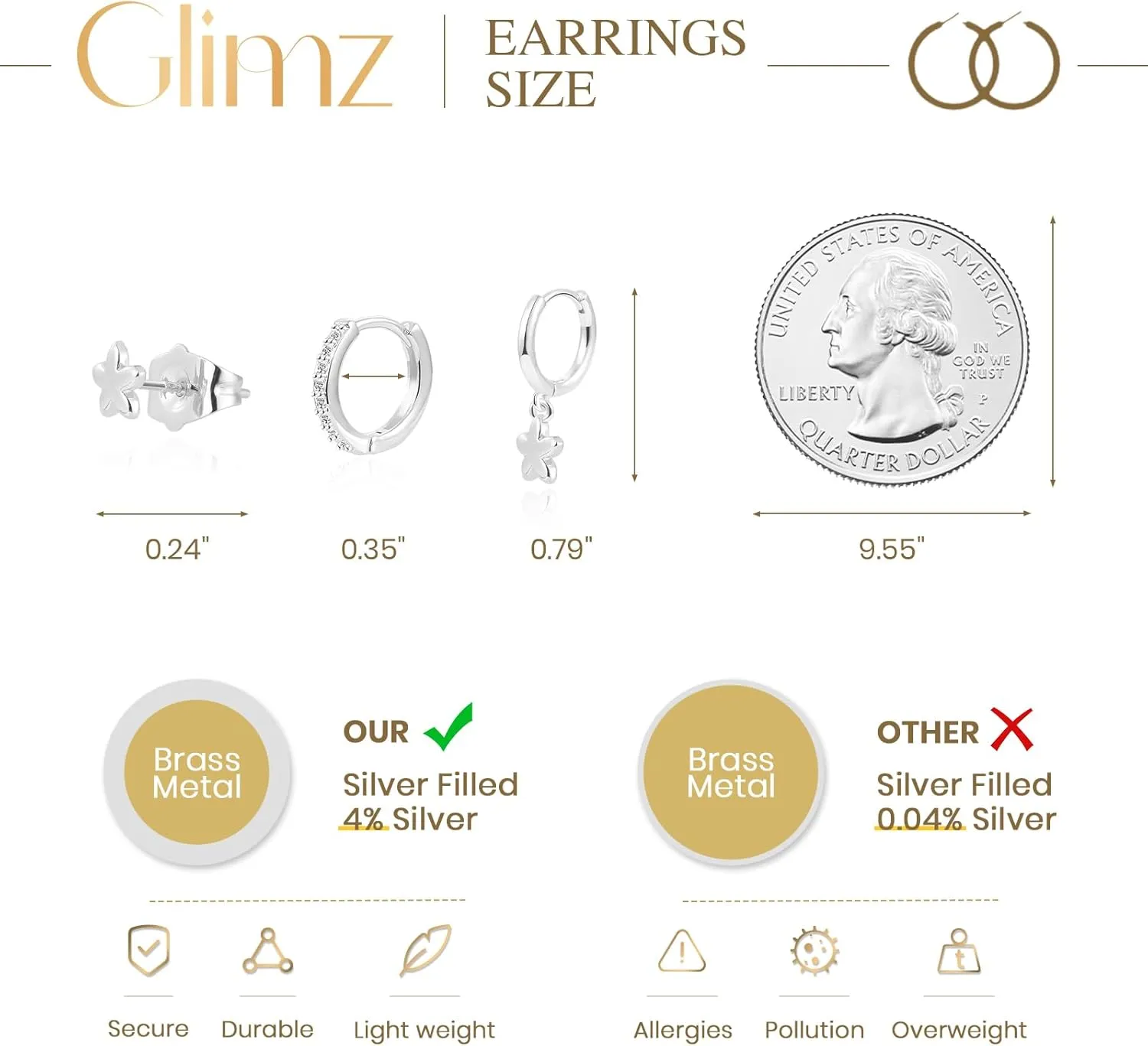 3 Pairs Gold Hoop Earrings Set Trendy Gold Plated Charm Earrings Stacks for Women CZ Butterfly Bow Stud Hoop Charm Huggie Earrings for Multiple Piercing Hypoallergenic