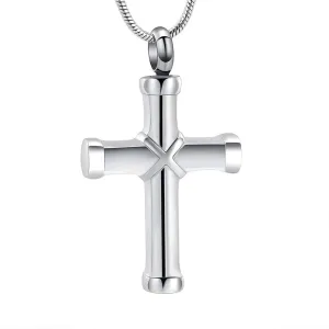 316l Stainless Steel Cremation Necklace Classic Cross Urn Pendant Memorial Jewelry for Ashes