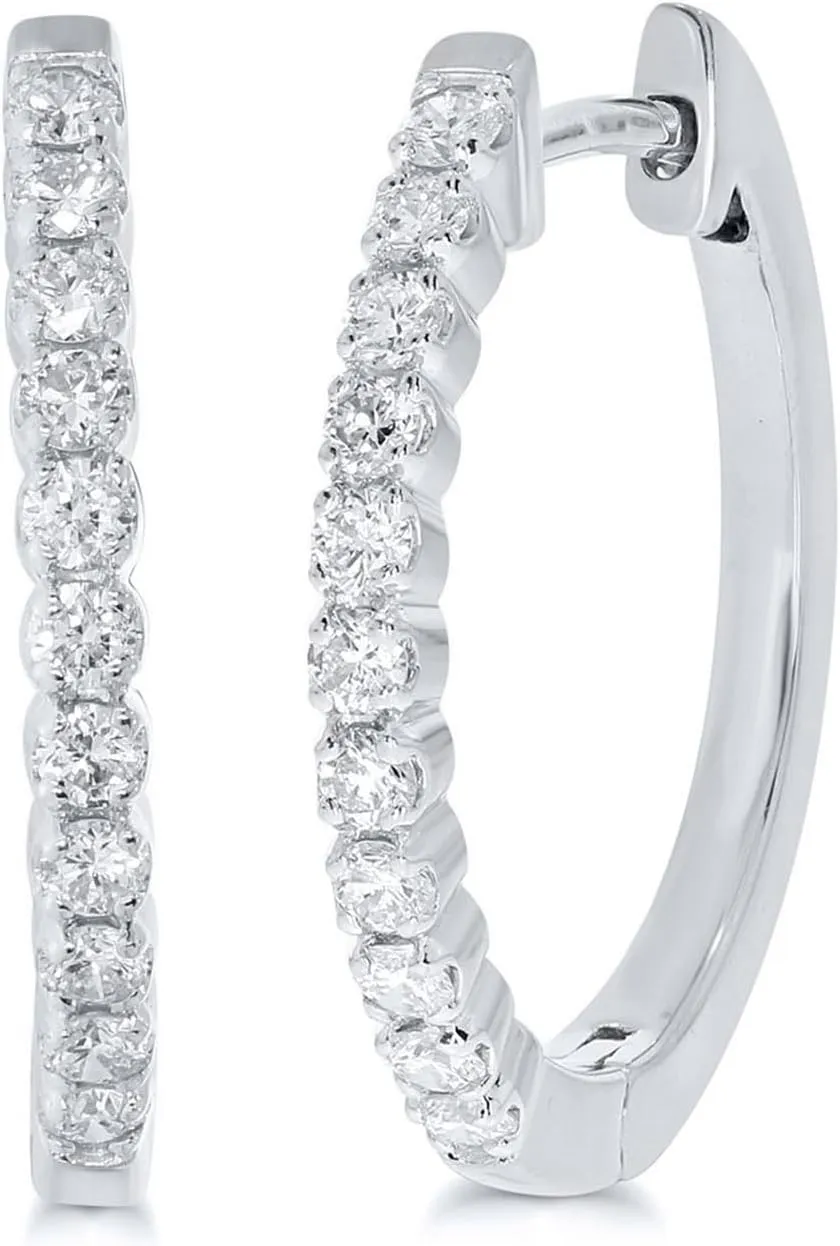 3/4-2 CT. TW. Lab Grown Diamond Hoop Earrings for Women| Sparkling 925 Sterling Silver | Ideal as Gift for Her