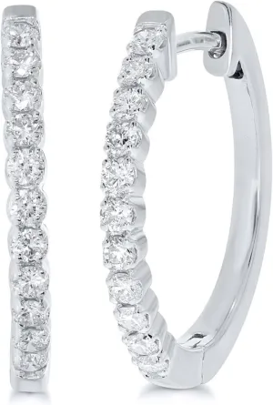 3/4-2 CT. TW. Lab Grown Diamond Hoop Earrings for Women| Sparkling 925 Sterling Silver | Ideal as Gift for Her
