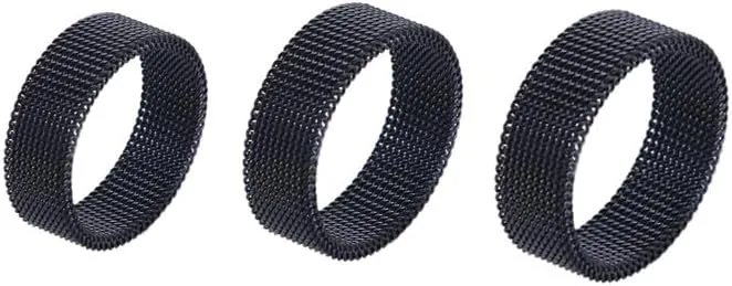 3Pcs Stainless Steel 8mm Mesh Ring for Women Men, Fashion Wide Woven Mesh Ring Exquisite Jewelry Wedding Band Couple Jewelry Gifts, 7-9