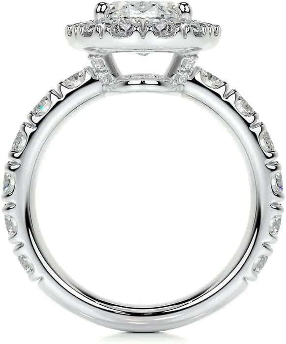 4 Carat (ctw) Oval Moissanite Engagement Rings for women platinum plated silver Ring Moissanite Rings