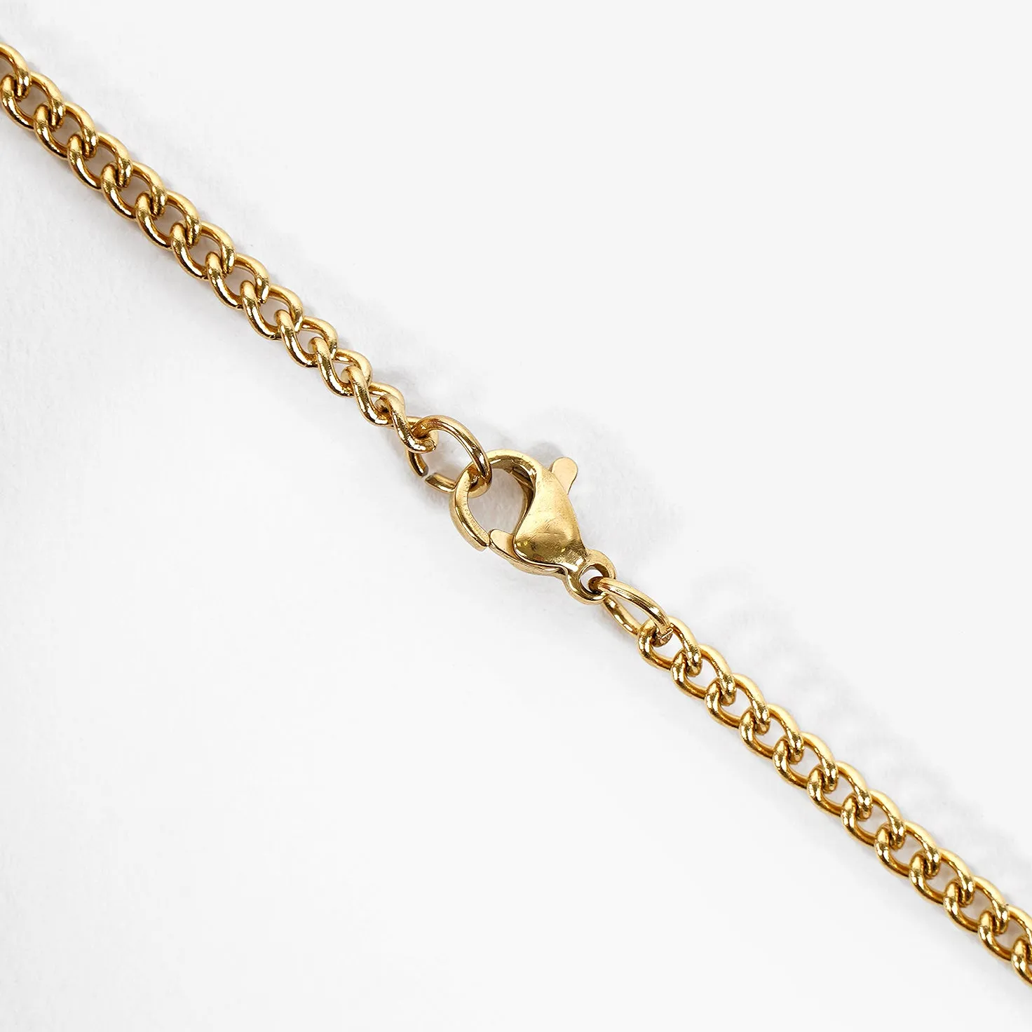 41 Number Pendant with Chain Necklace - Gold Plated Stainless Steel