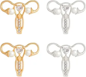 4Pcs Cute Shape Pin The Uterus Brooch Feminist Jewelry as Gift for Doctor/Nurse/Graduation Medical Jewelry