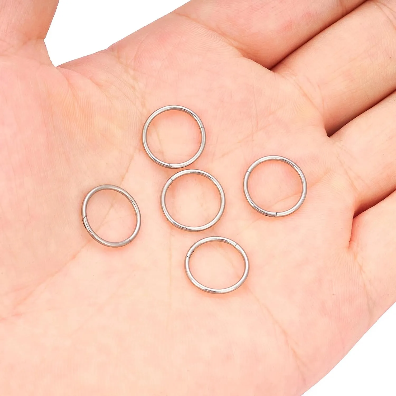 5 Pcs G23 Titanium Nose Rings Hoops 16G/18G/20G Septum Ring Seamless Hypoallergenic Piercing Jewelry 6mm/8mm/10mm