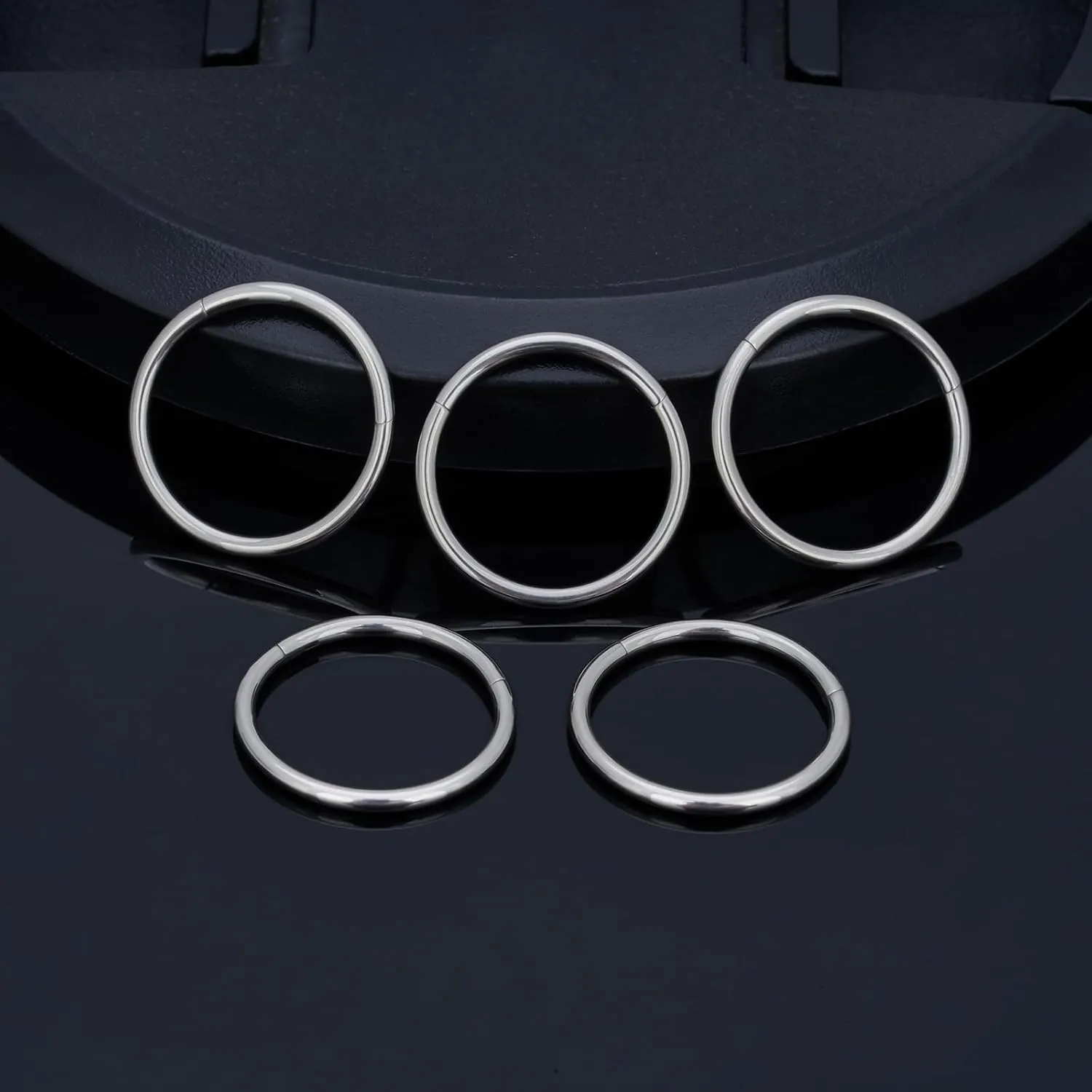 5 Pcs G23 Titanium Nose Rings Hoops 16G/18G/20G Septum Ring Seamless Hypoallergenic Piercing Jewelry 6mm/8mm/10mm