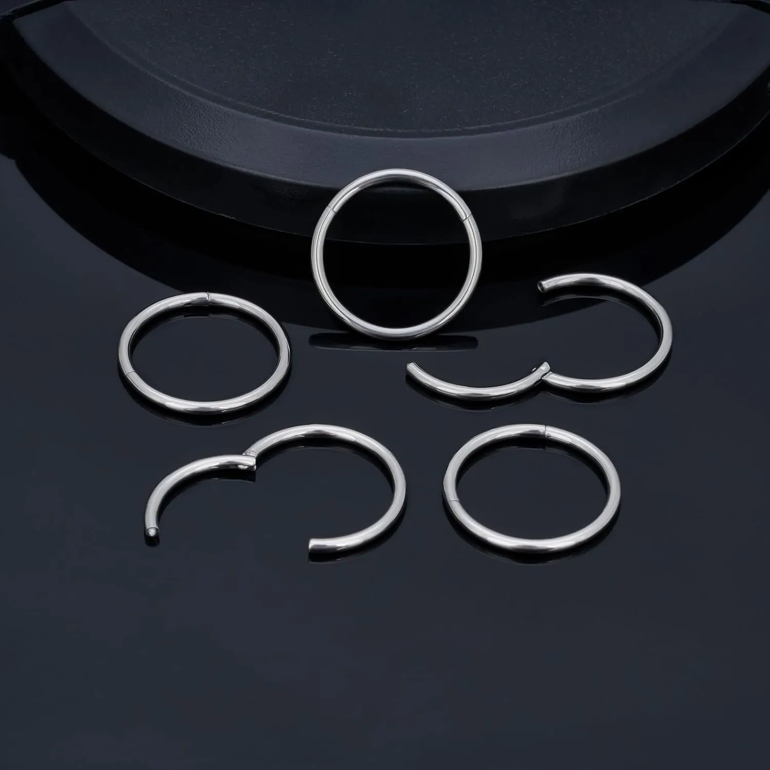 5 Pcs G23 Titanium Nose Rings Hoops 16G/18G/20G Septum Ring Seamless Hypoallergenic Piercing Jewelry 6mm/8mm/10mm