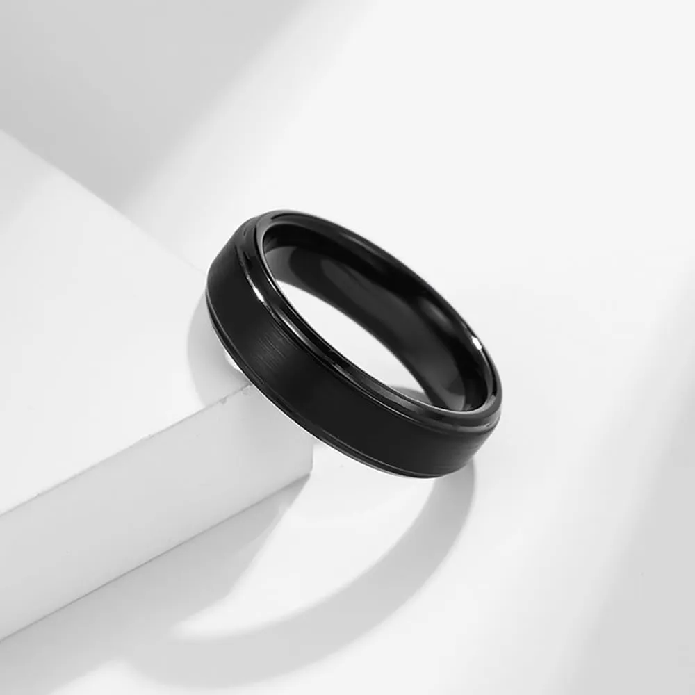 6mm 8mm Black/Gold/Silver/Purple Classic Tungsten Carbide Wedding Band Ring For Men Womem Matte Brushed Finish Comfort Fit Size 5-12