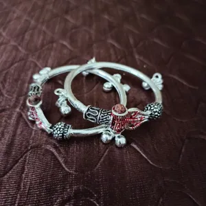 925 Silver Designer Unisex Baby Bangle Set (Design 129)