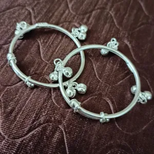 925 Silver Designer Unisex Baby Bangle Set (Design 136)