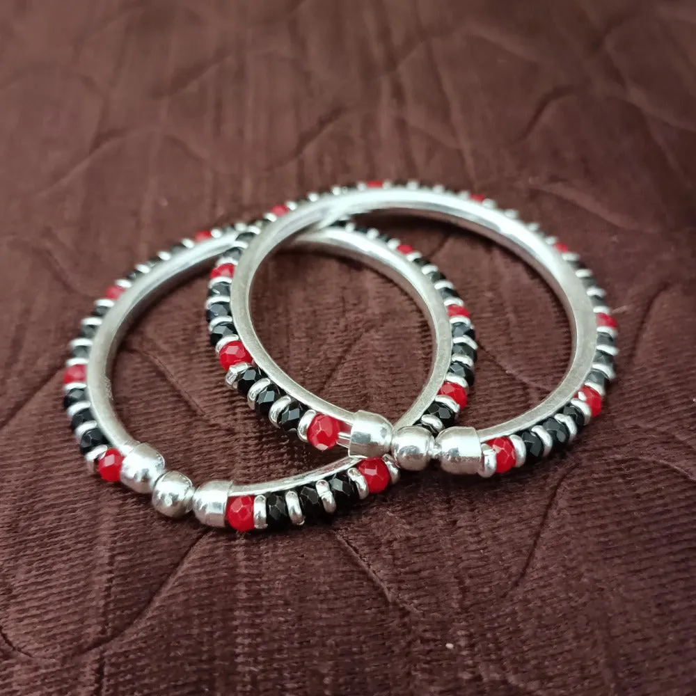 925 Silver Designer Unisex Openable Baby Bangle Set (Design 160)