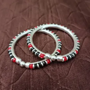 925 Silver Designer Unisex Openable Baby Bangle Set (Design 160)