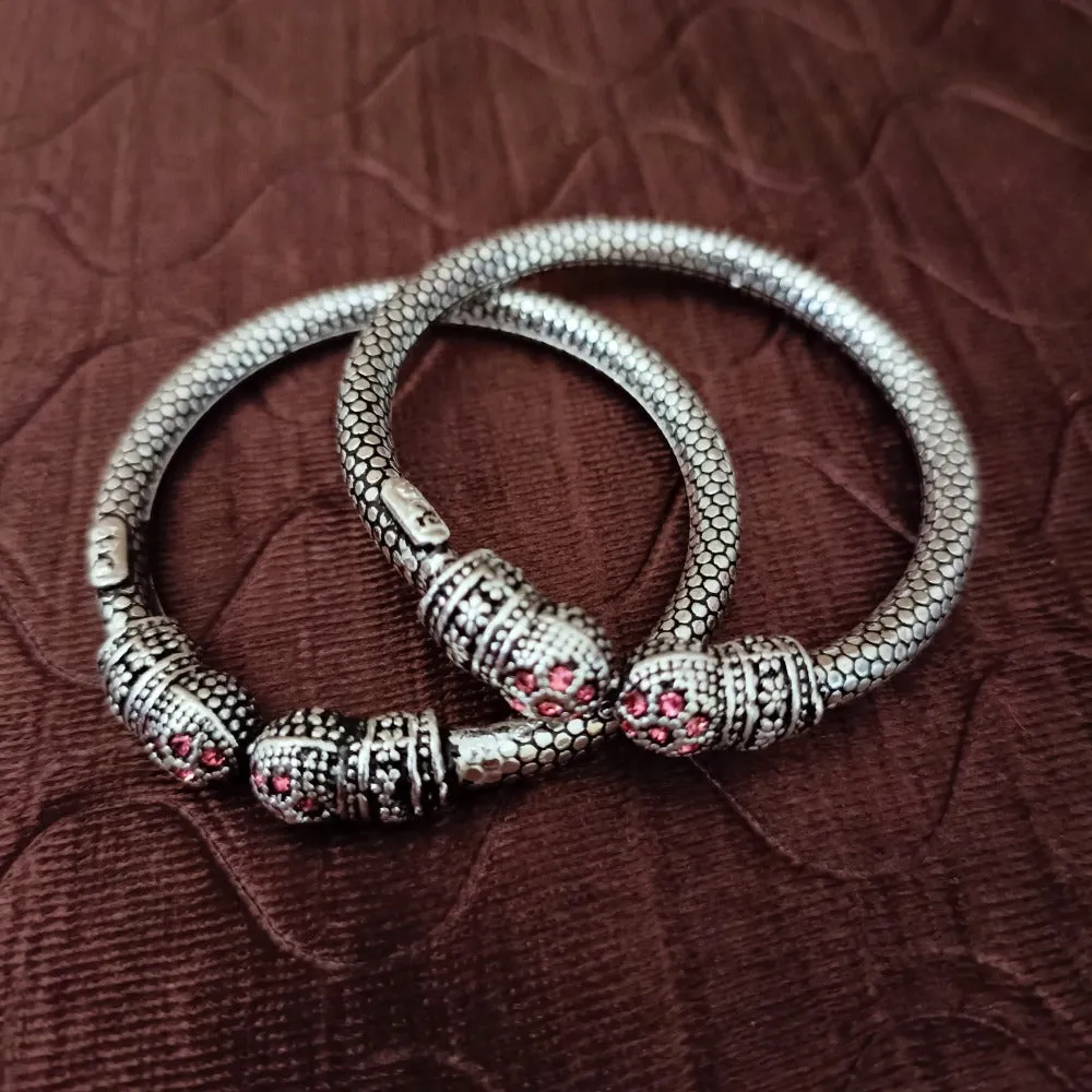 925 Silver Designer Unisex Openable Baby Bangle Set (Design 174)