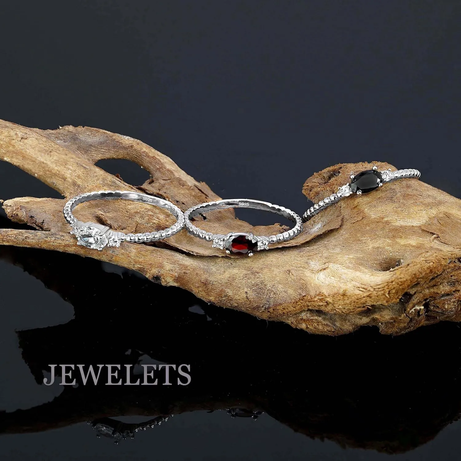 925 Silver Stackable Ring Blank 6x4 mm Cubic Zirconia Side DIY Fine Jewelry Mounting