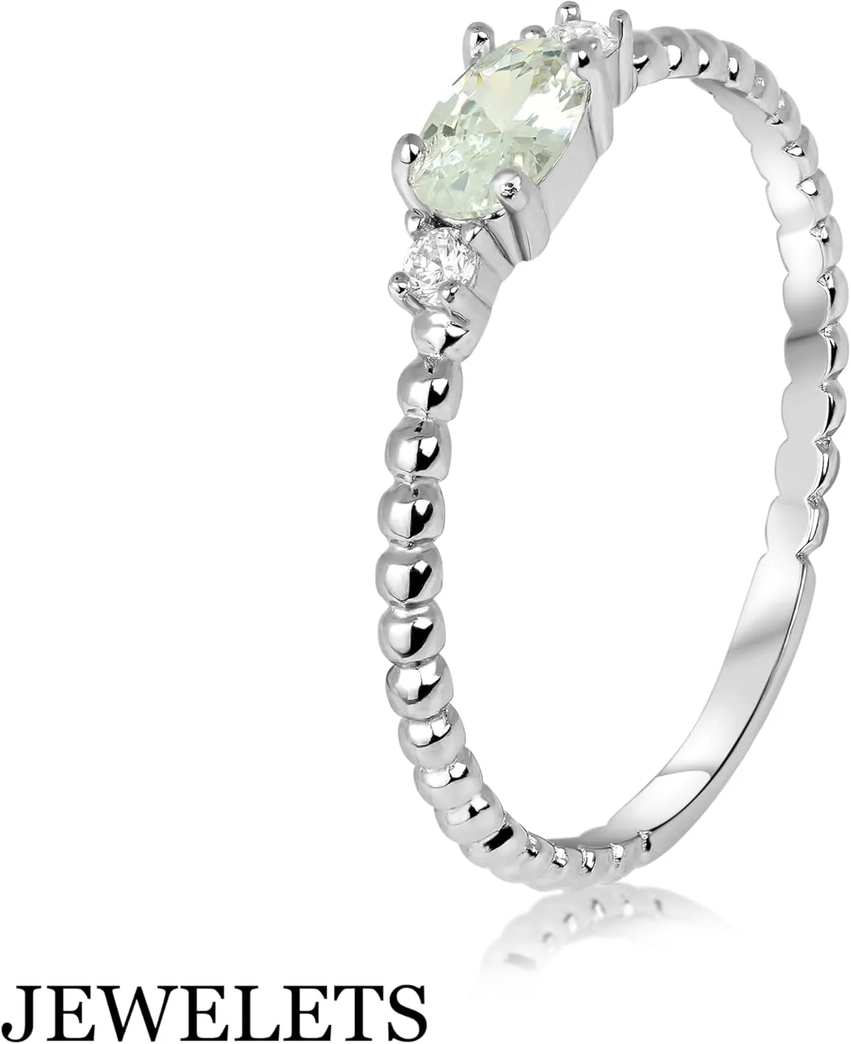 925 Silver Stackable Ring Blank 6x4 mm Cubic Zirconia Side DIY Fine Jewelry Mounting