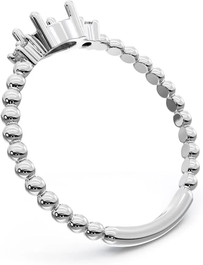925 Silver Stackable Ring Blank 6x4 mm Cubic Zirconia Side DIY Fine Jewelry Mounting