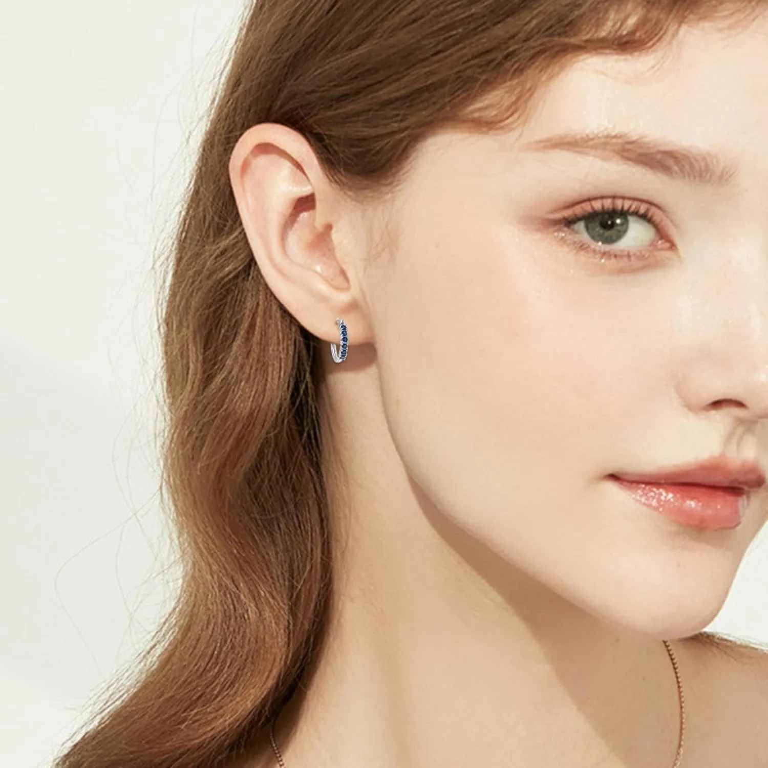 925 Sliver Hoops Earrings for Women Cubic Zirconia Hollow Out Small Hoop Hypoallergenic Lightweight Jewelry Gift